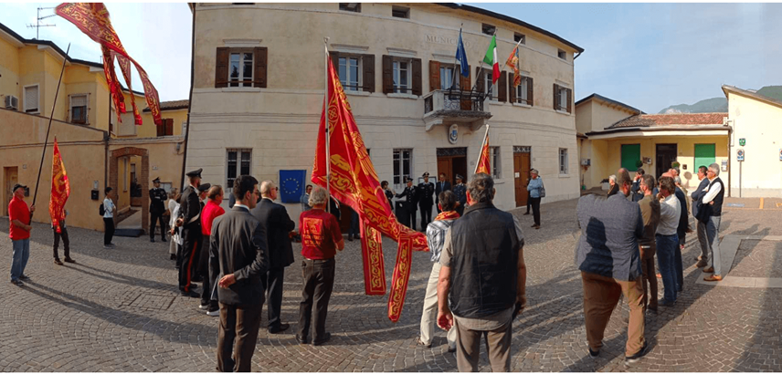 Manifestazione del Comitato per la celebrazione delle Pasque Veronesi e del Comitato di Liberazione Nazionale del Veneto contro le celebrazioni napoleoniche a Verona e Rivoli Veronese, maggio 2023.
